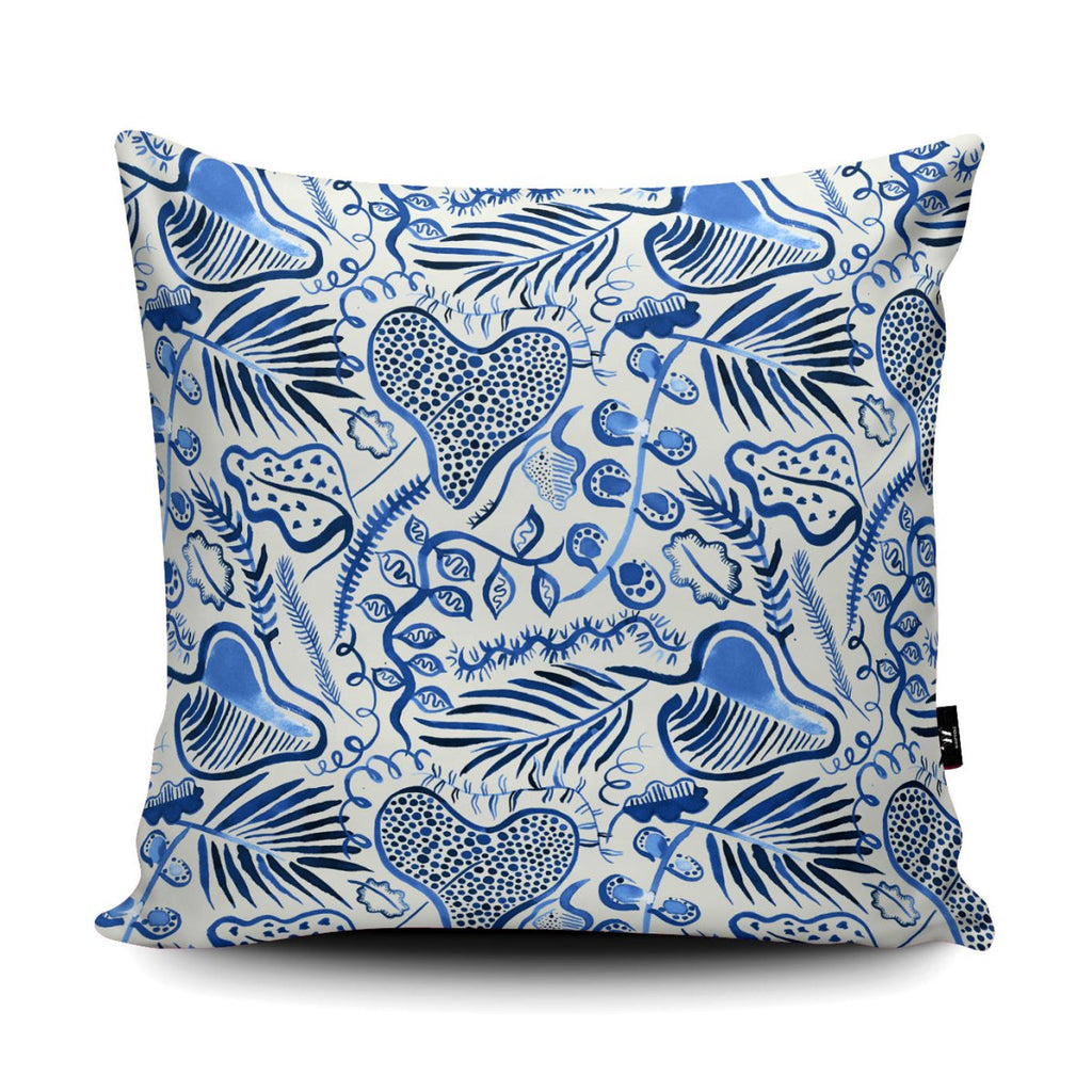Tropical Forest Blue Cushion - Ninola Design - Wraptious