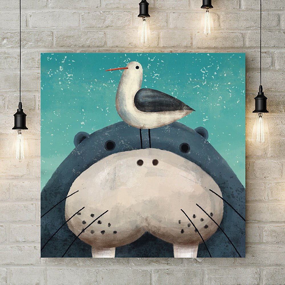 Walrus Meets Seagull Deluxe Canvas - Jonathan Willoughby - Wraptious