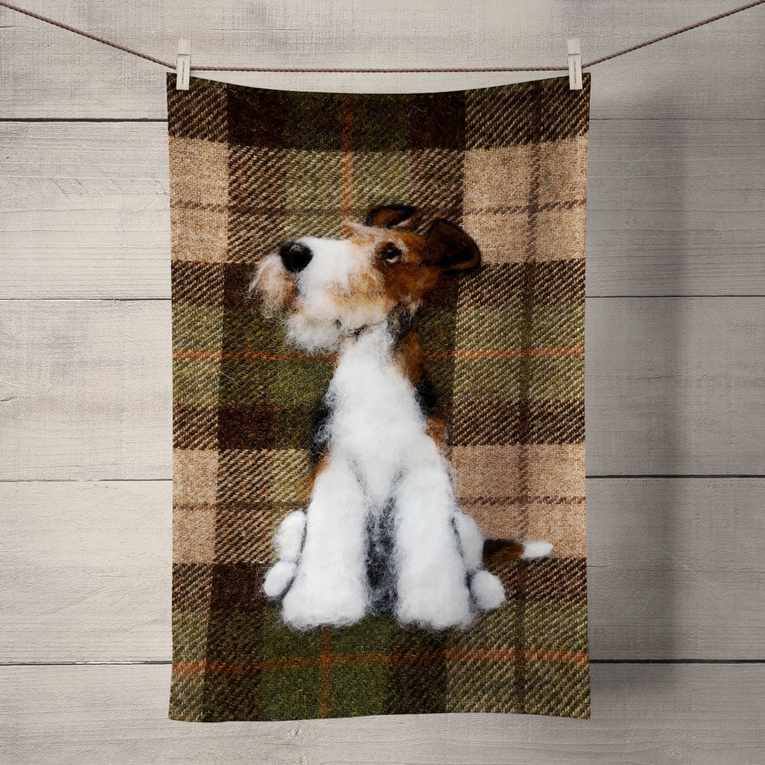 Wire Fox Terrier Tea Towel - Sharon Salt - Wraptious