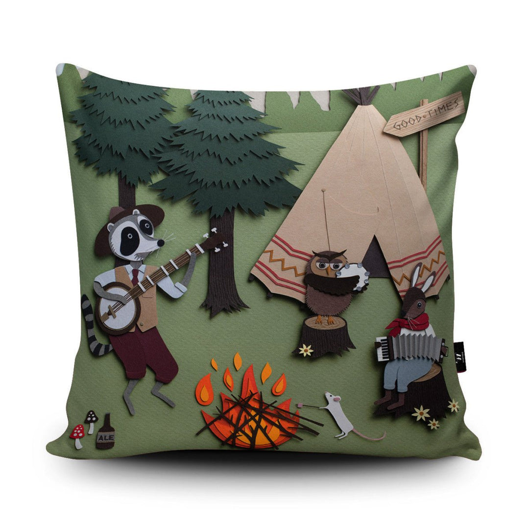 Woodland Camping Cushion - Rachael Edwards - Wraptious