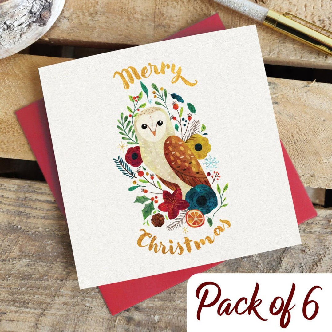 Yuletide Owl Christmas Card Pack - Eli Johnathan - Wraptious